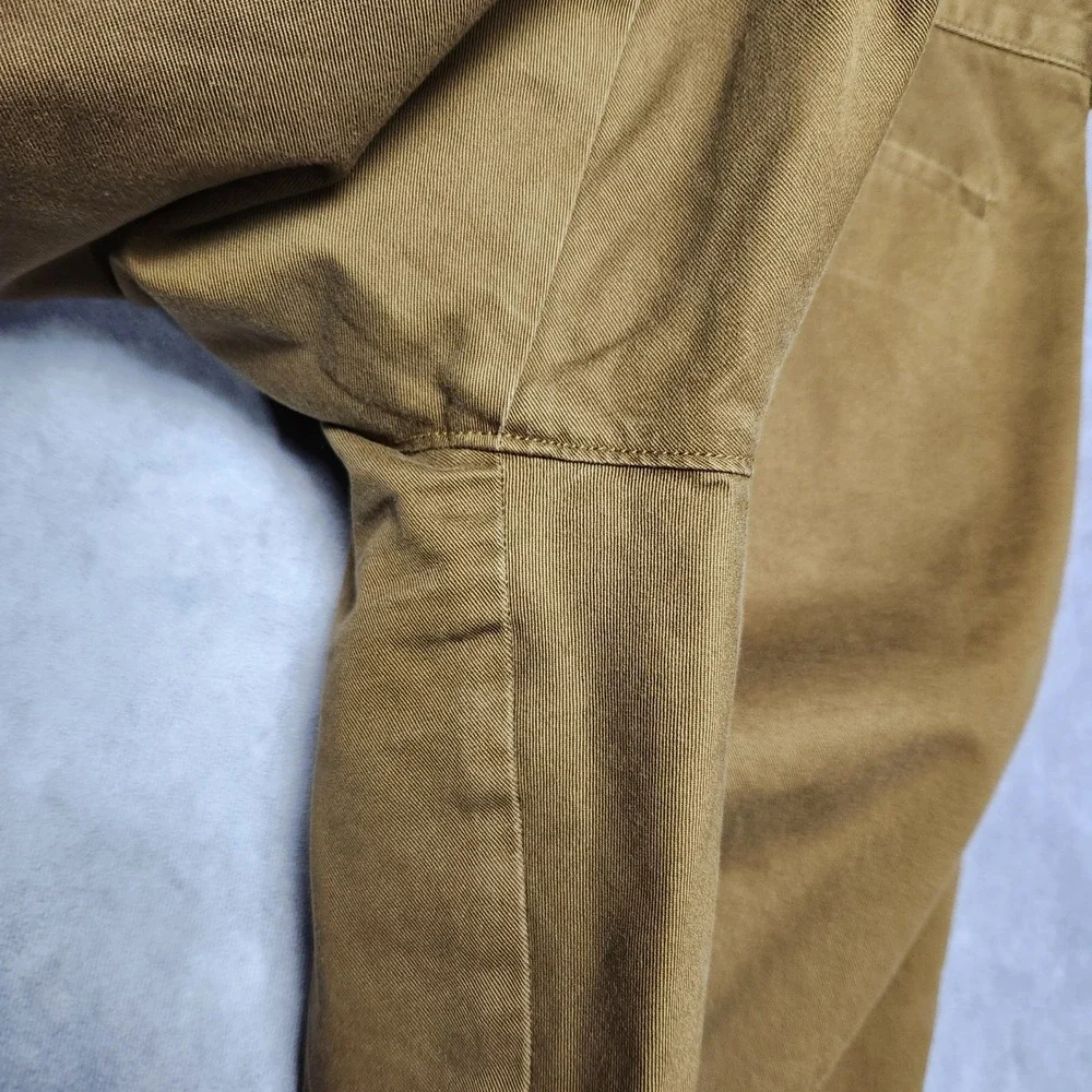 J Crew The Sutton Flannel Lined Khaki Chino Pants Mens 38x32 Brown Plaid Lining